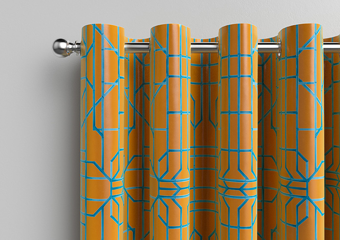 Bamboo Candy, Blue Orange - Made To Measure Curtains - Image 12